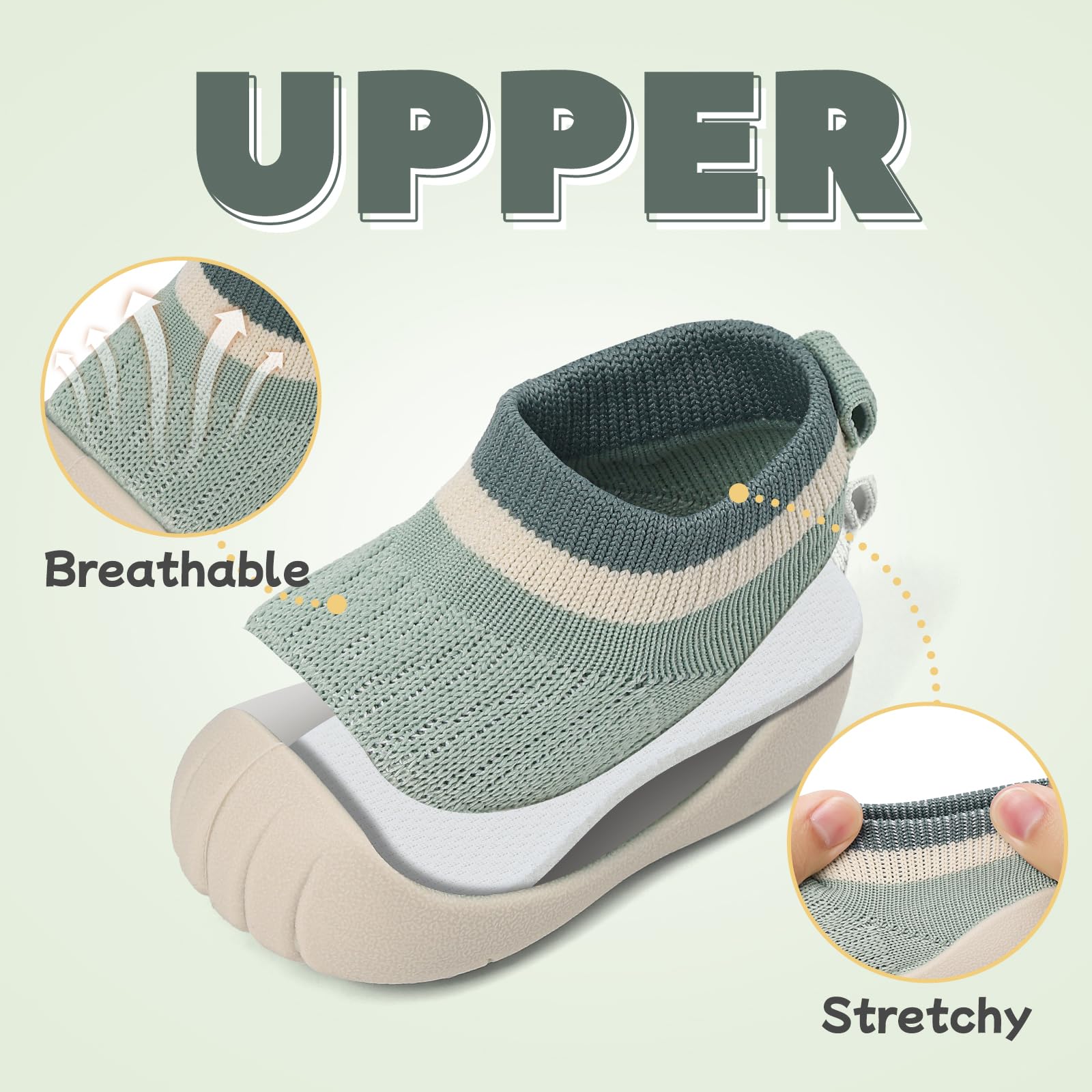 MK MATT KEELY Scarpe Primi Passi Bambini Scarpe Calzino Neonato Scarpine Maglia Traspirante Bambino con Suola Gomma Antiscivolo