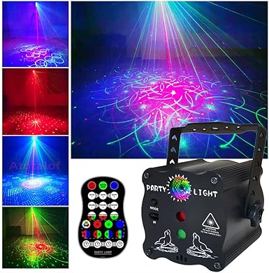 Laser Lights Show Projector - Sound Activated Strobe & Disco Ball DJ Lights for Christmas, Halloween, Glow Party Decor