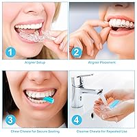 Vista 4 de B Rush Masticables de silicona de grado médico para alineadores Invisalign, asientos de bandeja de alineador suave y mediano, mordedores