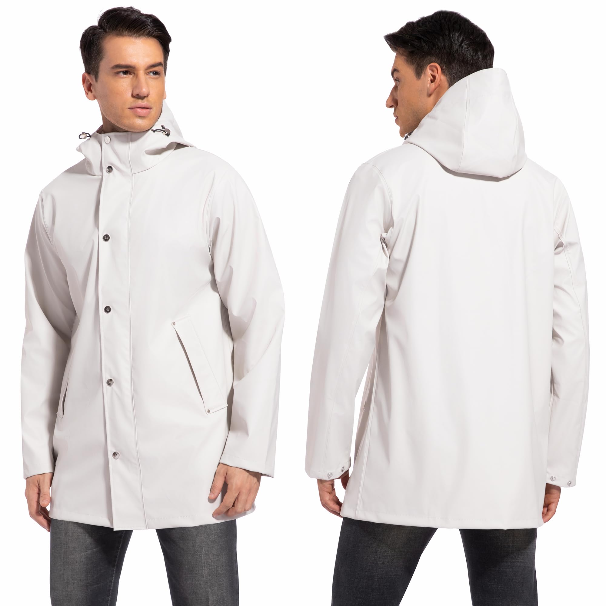 UNIQUEBELLA Chubasquero para Hombre, Chaquetas Impermeables con Capucha Cortavientos Transpirable Outdoor Hombre Chaqueta Ligera