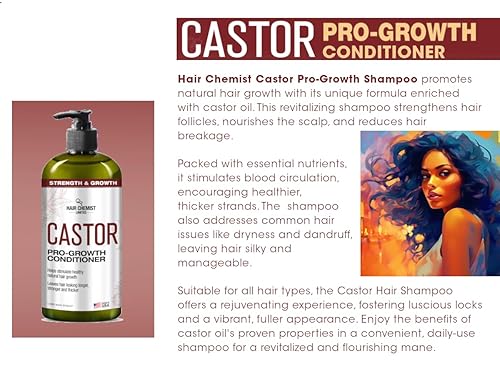 Miniatura 7 de Hair Chemist Acondicionador de ricino Pro-Growth de 33.8 oz. - Acondicionador nutritivo con aceite de ricino