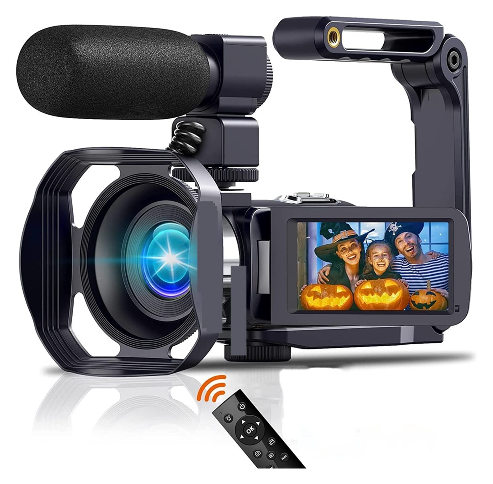 Macchina fotografica digitale, Videocamere digitali 18X 4K Videocamera Time Lapse Vlog for blog Ruota Touch Screen 48MP Registratore fotografico(No SD Card,Kit With Lens)