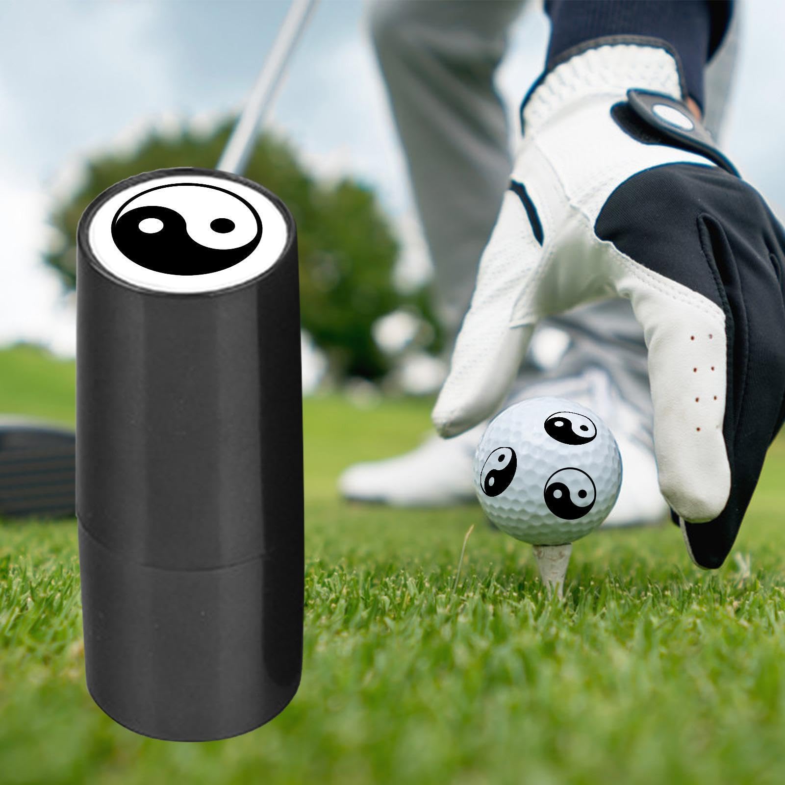 Sello de pelota de golf personalizado, resistente al agua, marcador permanente pequeño con tinta automática, para marcar individualmente, ligero y portátil (53 x 19 mm, 9 g)