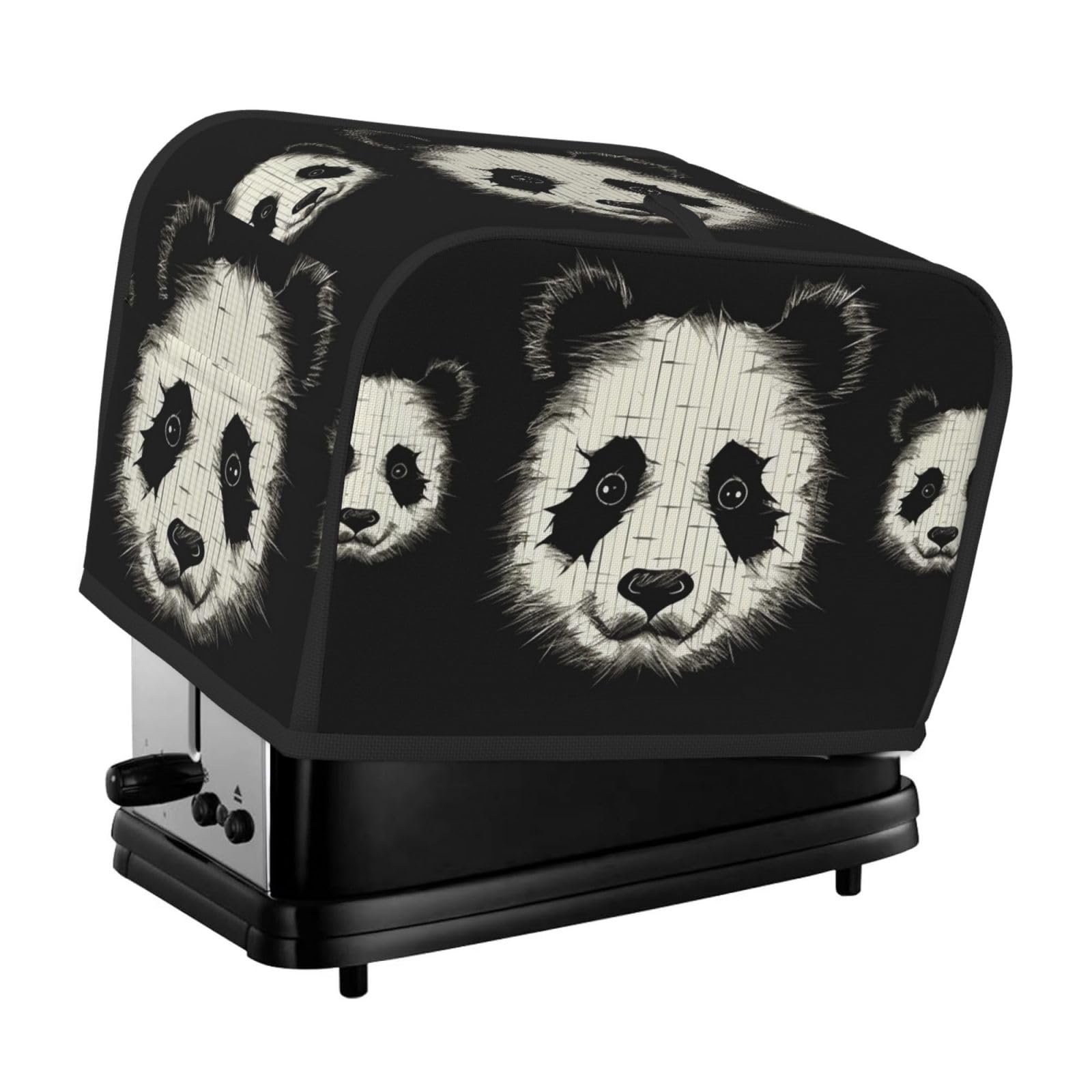 Toaster Covers 2 Slice Three Lines Panda Head Bread Machine Cover Quilted Toaster Dustproof Cover Washable Appliance Cover Bread Maker Protective For Kitchen Small Appliance