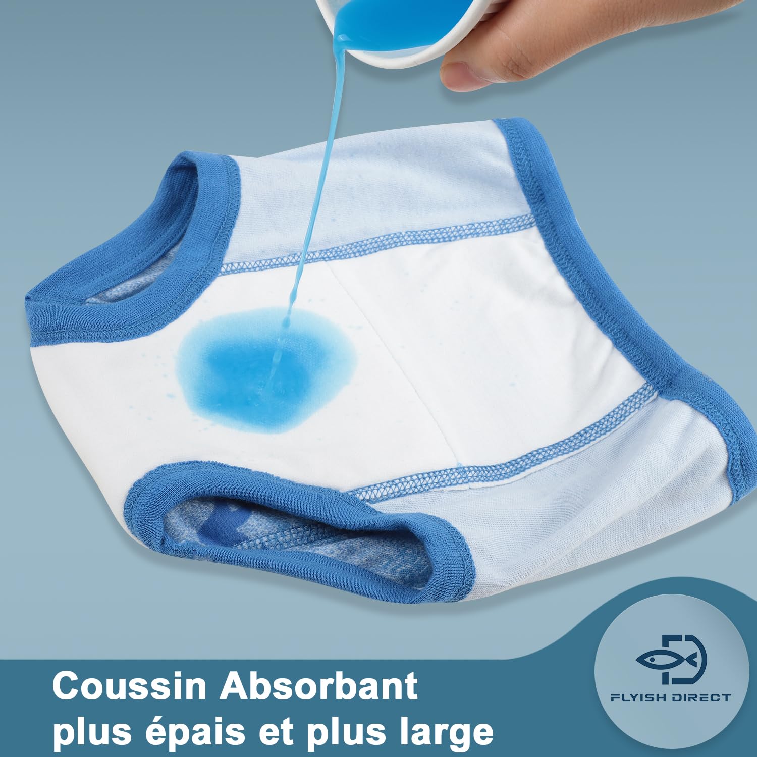 Culotte Apprentissage Propreté Garcon Coton Absorbant Lavable 10 Paquets Bleu-a 6 ans
