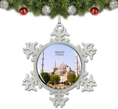 Turkey Blue Mosque Istanbul Christmas Ornament Tree Decoration Crystal Metal Souvenir Gift