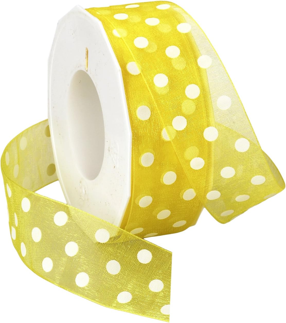 Morex Ribbon Sheer Dots 1-1/2-Inch Ribbon with 50-Yard Spool, Shocking Pink (92009/50-616)