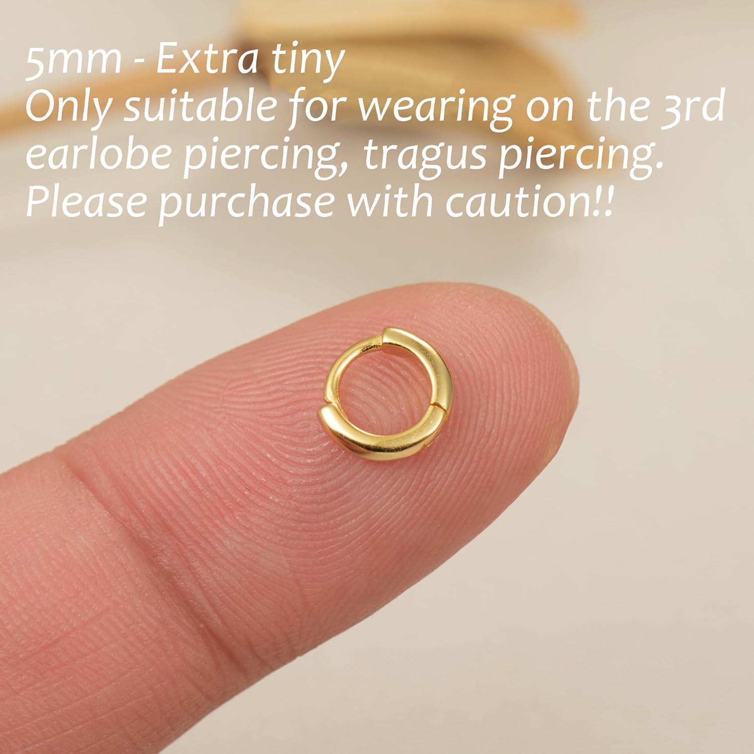 925 Sterling Silver Small Hoop Earrings for Women,Gold or Silver,14K Gold Plated Tiny Huggie Earrings fit Cartilage,Helix,Tragus,Earlobe Piercing Jewelry,Lightweight&Hypoallergenic,5mm/6mm/7mm/8mm/9mm - Image 3