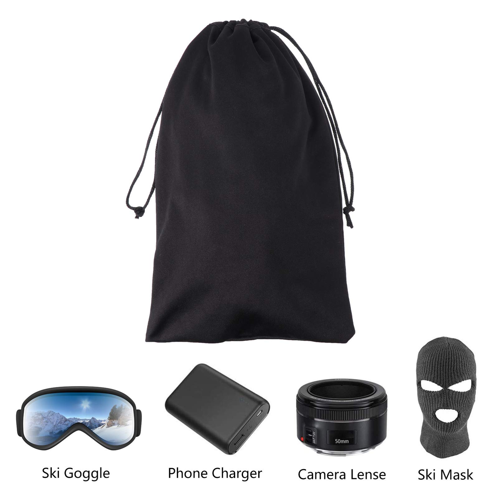 Toddmomy Lot de 10 pour Lunettes De Ski Grand Étui De Rangement Résistant Aux Rayures Cordon Réglable pour Ski Neige Et Objectifs D'appareil Photo 10 Pièces X 10