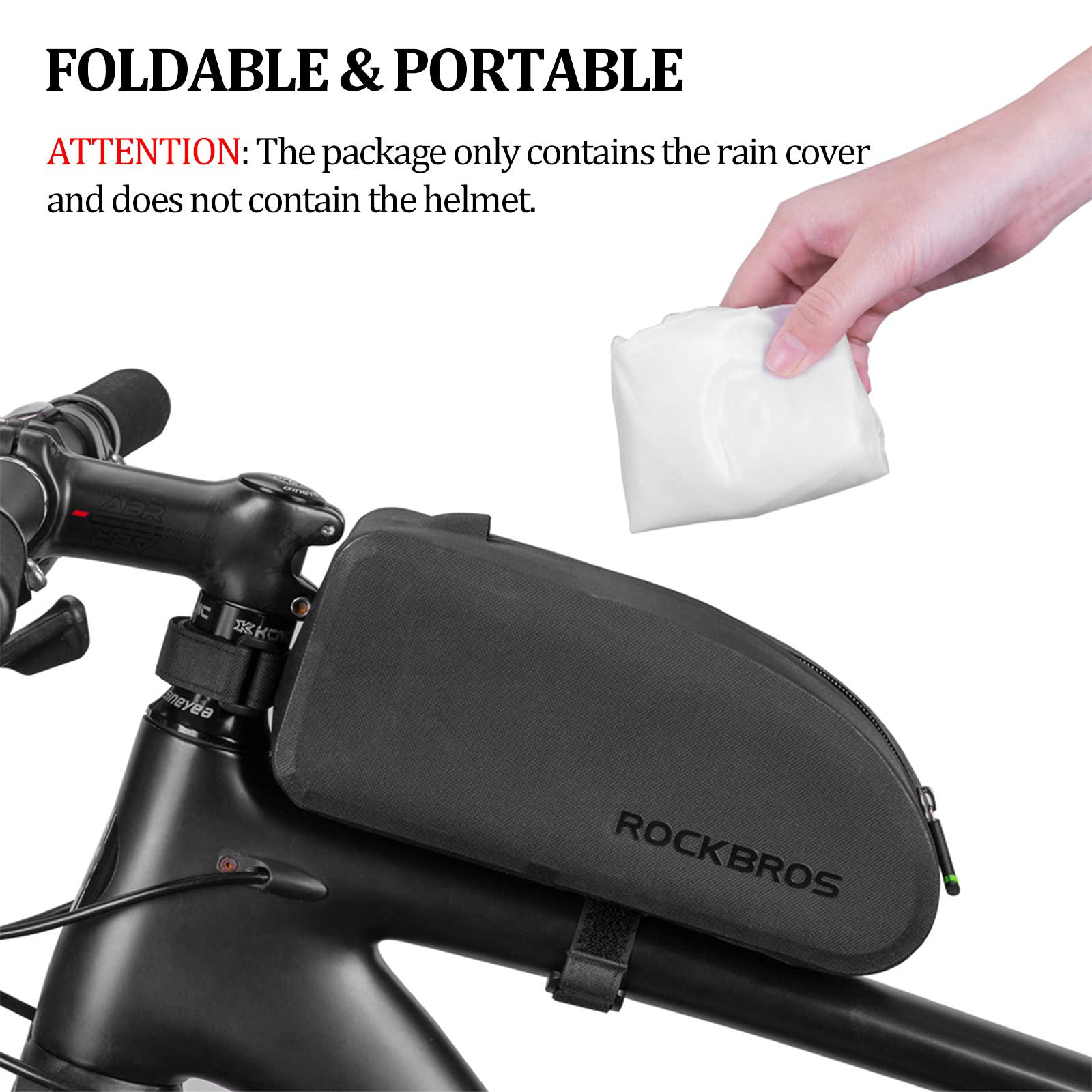 ROCKBROS Pokrowiec na Kask Rowerowy, Wodoszczelny, Pyłoszczelny, Wiatroszczelny, Odblaskowy, Elastyczny Dopasowanie, Łatwy do Czyszczenia, Rozmiar Uniwersalny, Czarny/Biały/Zielony, Idealny Prezent Urodzinowy i Świąteczny