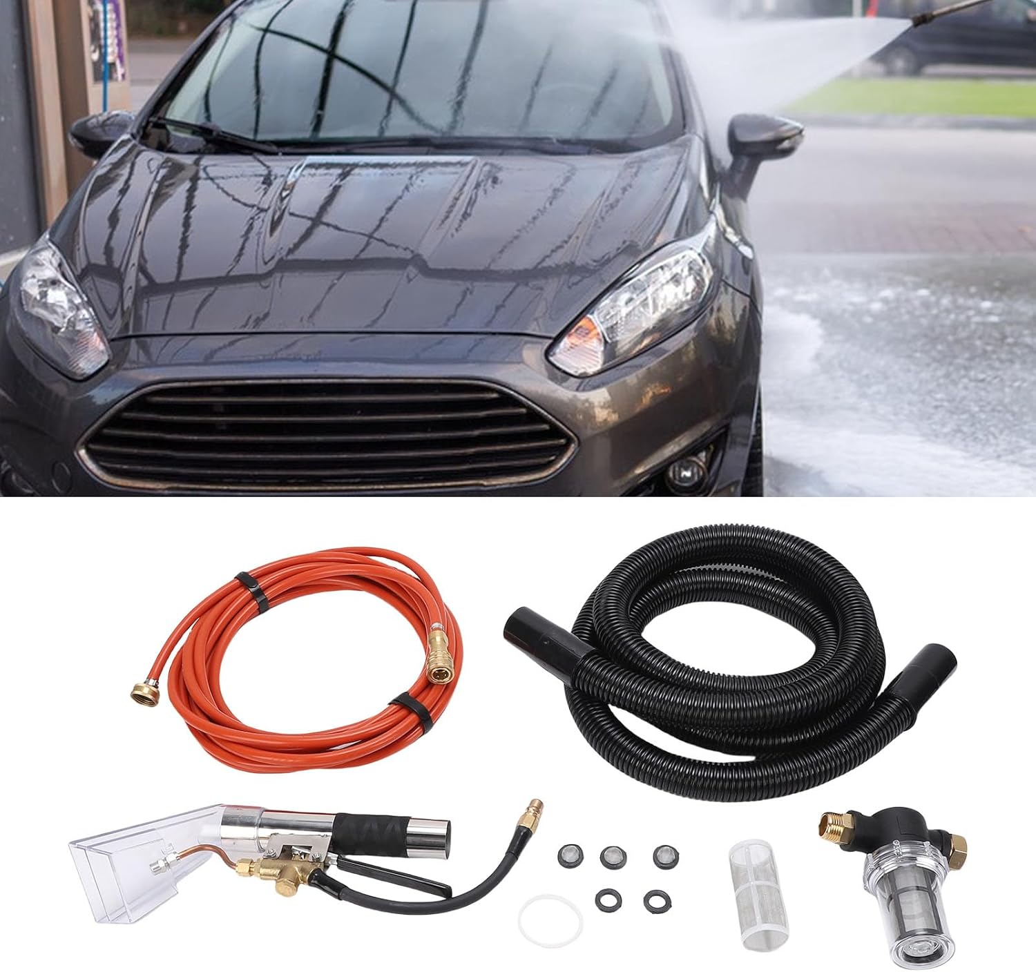 Extractor Hose Kit, Multifunctional Extractor Hand Tool High Efficiency for Upholstery & Carpet Cleaning Auto Detailing Wet Vaccum Accessories