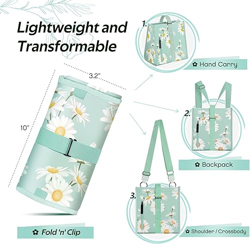 Miniatura 3 de Bolsa de almuerzo para mujer, regalo para el día de la madre, con aislamiento, plegable, a prueba de fugas, con correa de hombro ajustable