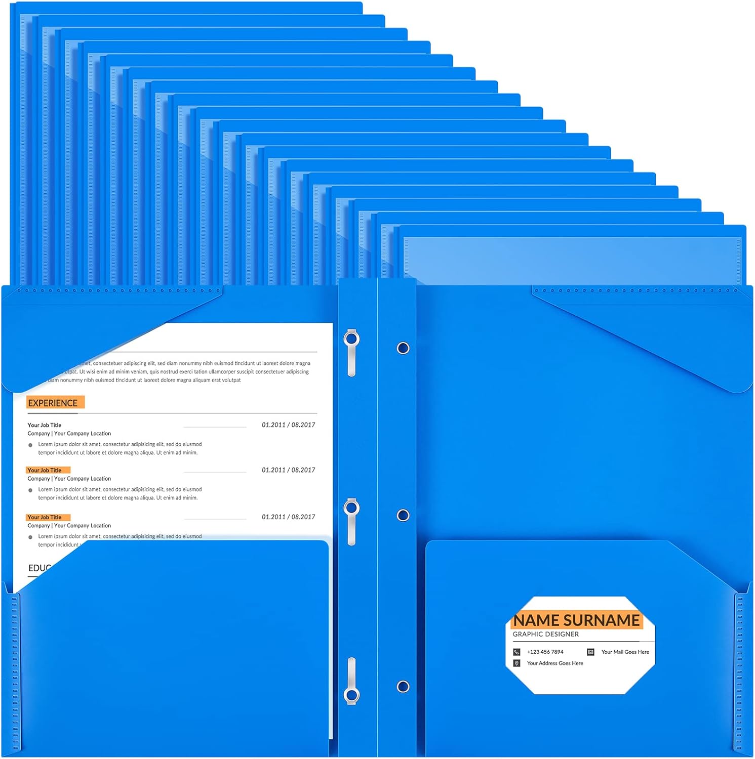 Henoyso 72 Pcs Heavy Duty Plastic Folders with Clear Front