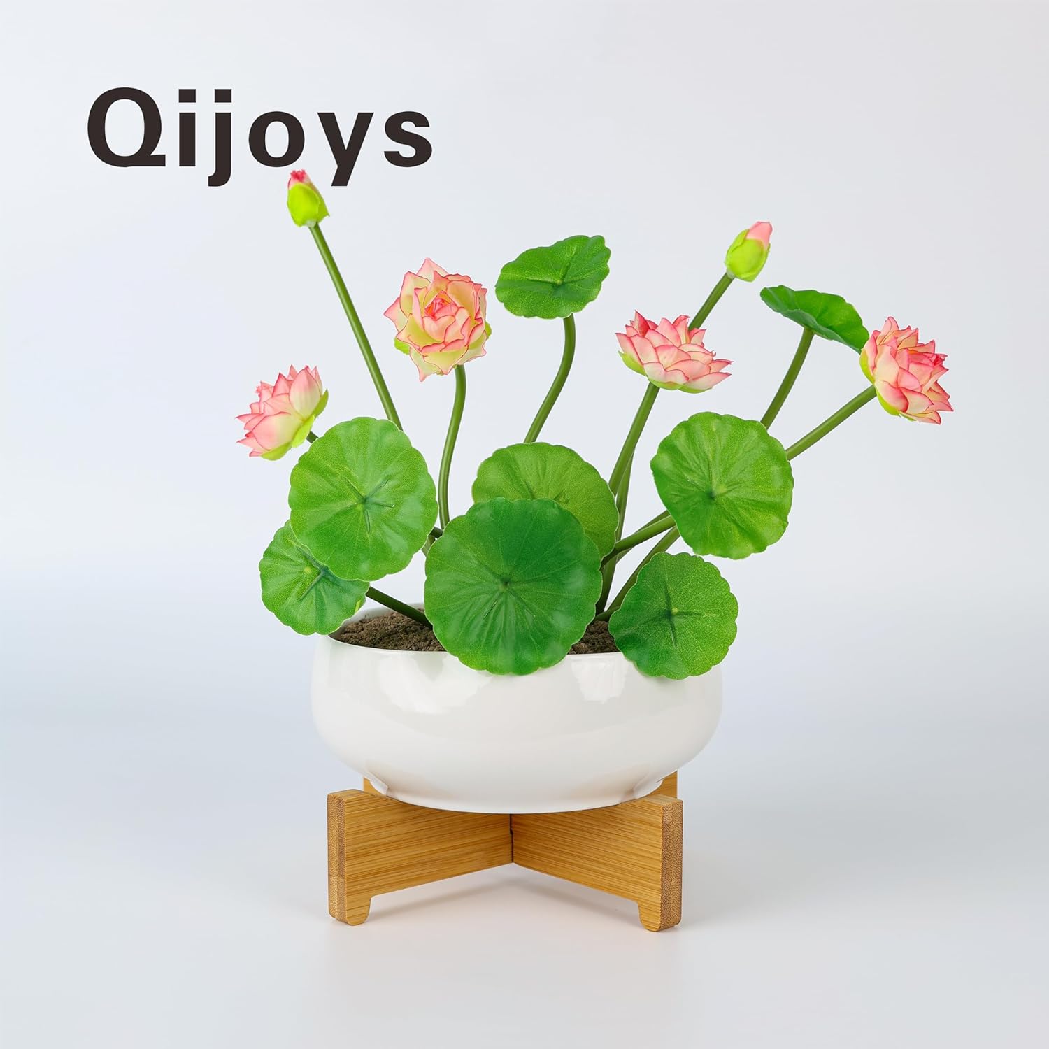 Lotus Bowl Planter, Ceramic Lotus Flower Bowl, Lotus Bowl, Lotus Bowls for Planting in Water Indoors, Lotus Pots for Water Plants, Applicable to Succulent Plants Hydroponic Plant (White 2-pc sets)