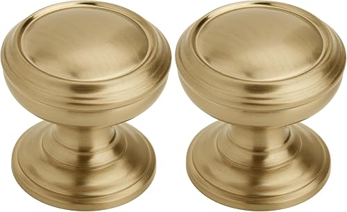 Amerock | Pomo de gabinete | Bronce champán | Diámetro de 1-1/4 pulgadas (1.260 in) | Revitalize | Paquete de 2 | Perilla de cajón | Herrajes para