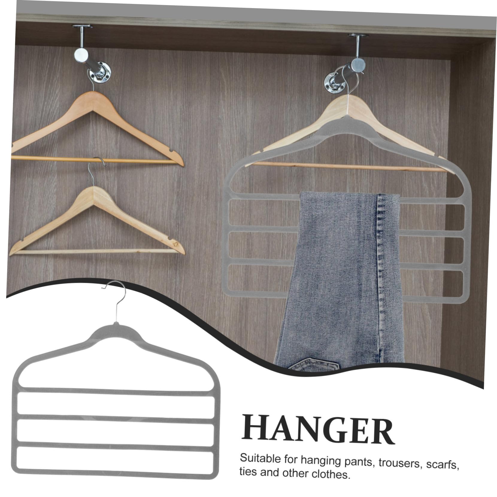 ABOOFAN 10pezzi Grucce Multi-strato Per Pantaloni Armadio Salvaspazio Antiscivolo Appendini Sottili Per Jeans e Accessori Organizzatore Scomparti Per Guardaroba Ordinato