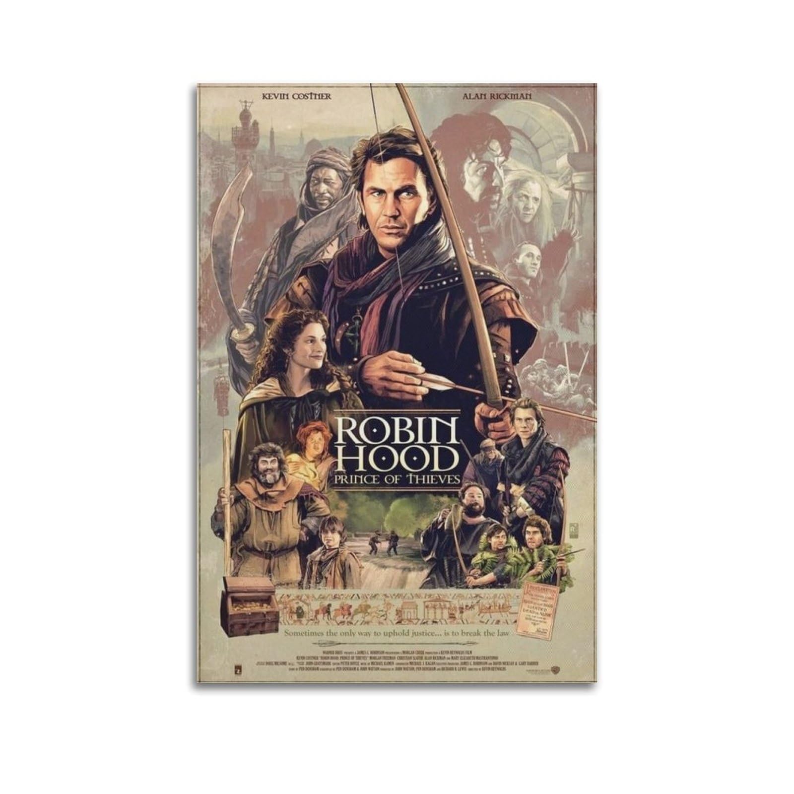 VBHEJRNE Movie Poster Robin Hood, Prince of Thieves Poster Decorative Painting Canvas Wall Posters And Art Picture Print Modern Family Bedroom Decor Posters 08x12inch(20x30cm)