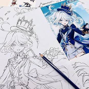 原神 フリーナ 手描きイラスト ファンアート 原神 フリーナ 手描き