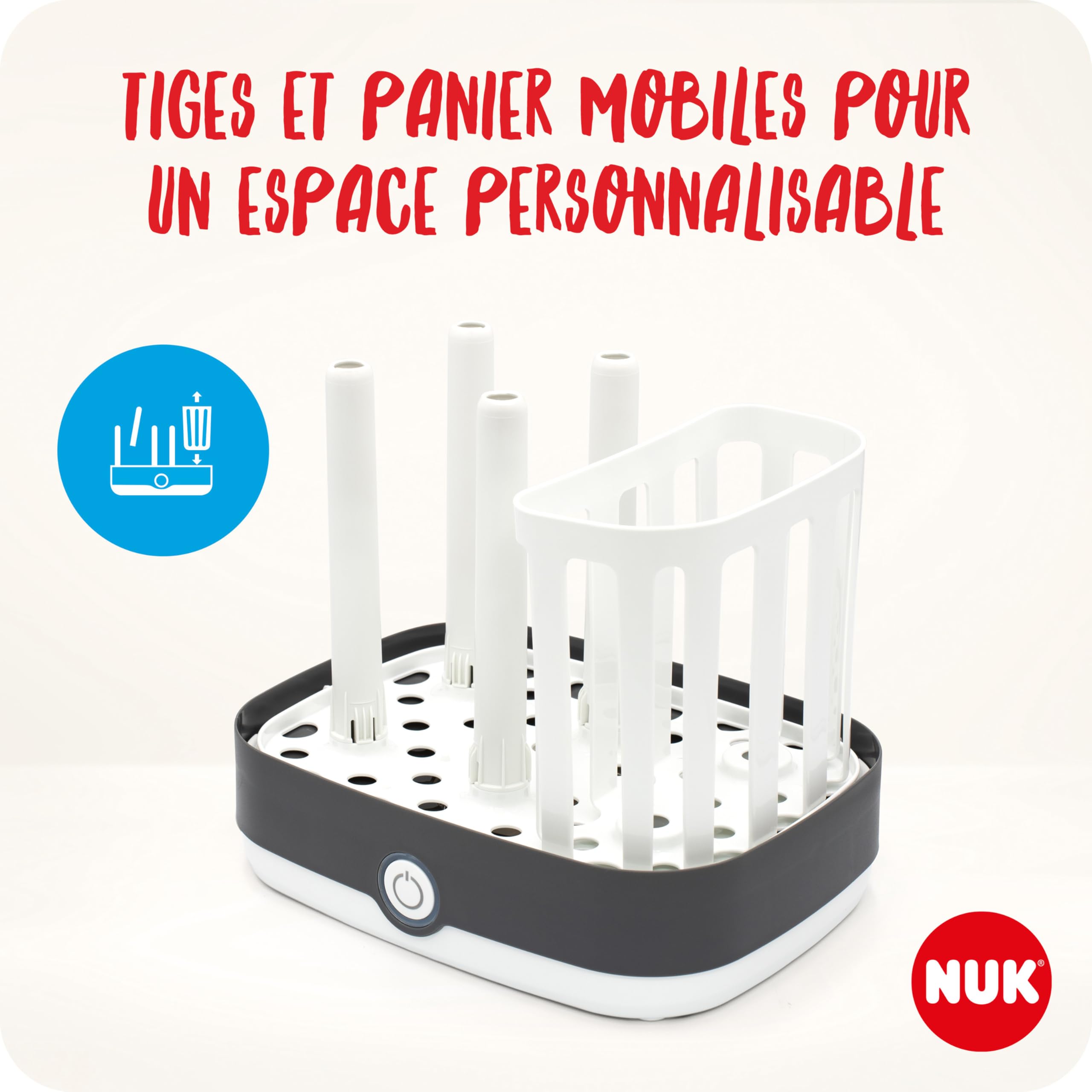 NUK Vario Express Stérilisateur de Biberons | Arrêt Automatique | Jusqu'à 6 Bouteilles + Accessoires en 6 Min