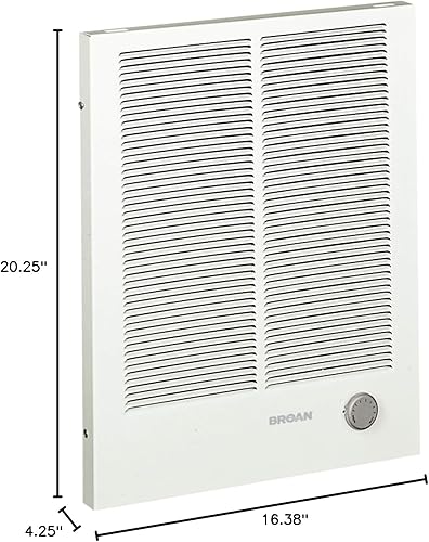 Miniatura 6 de Broan-NuTone, Calentador de pared blanco 198 de alta capacidad, rejilla pintada, 40002000 vatios 240 VAC, 20004000