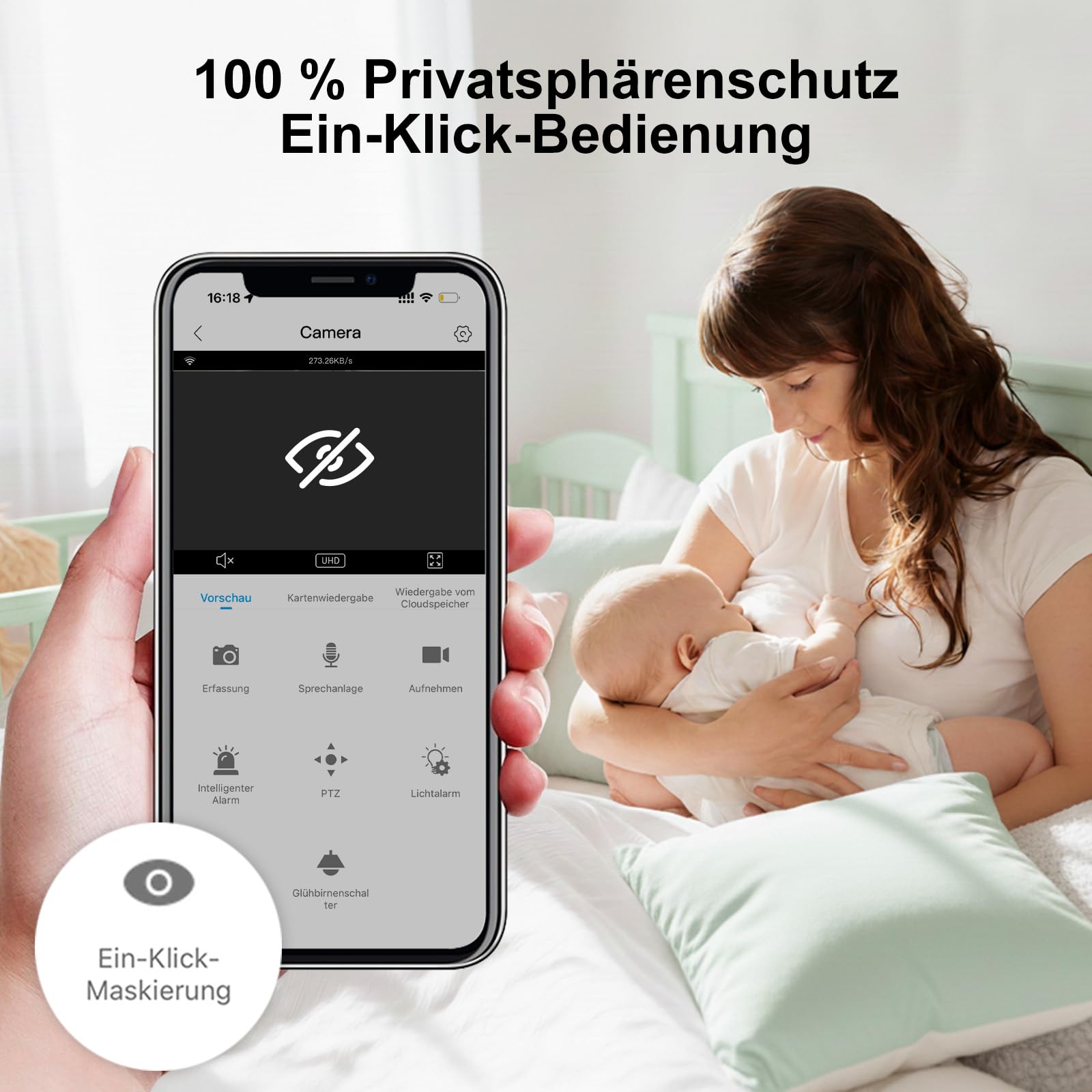 2K Überwachungskamera Innen, 2.4/5Ghz WLAN Kamera Überwachung | 360 Grad Kamera mit Nachtsicht, Bewegungserkennung, Auto-Tracking, Privatmodus, Nachtlichtfunktion für Baby Monitor
