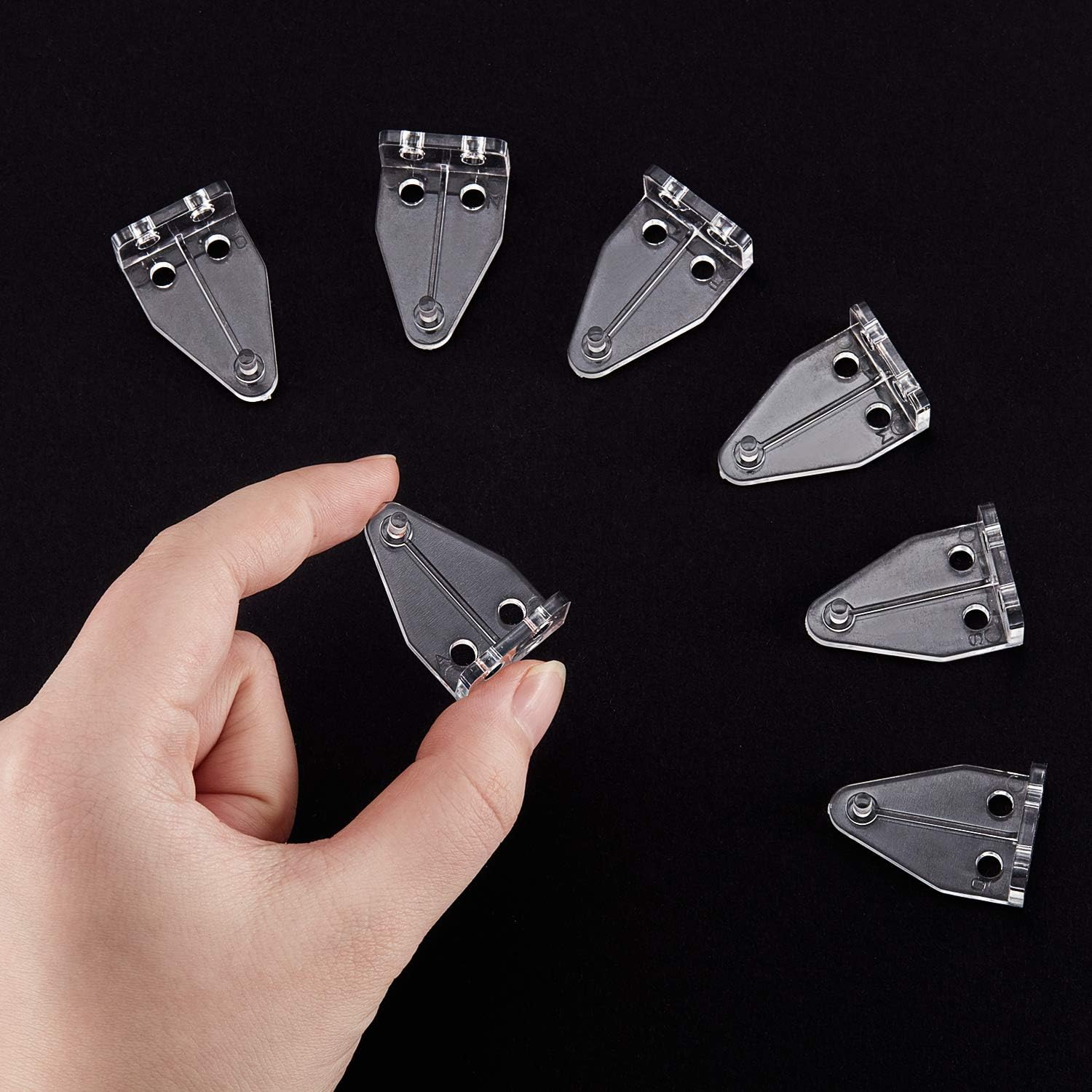 Blind Hold Down Brackets Clear Plastic Blinds Hooks or Home or RV, 1 Inch (40 Pieces)