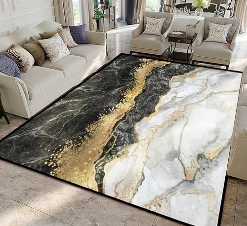 Miniatura 7 de Alfombra abstracta con textura de mármol azul, moderna, bohemia, colorida, suave, antideslizante, para interiores y exteriores, sala de estar,