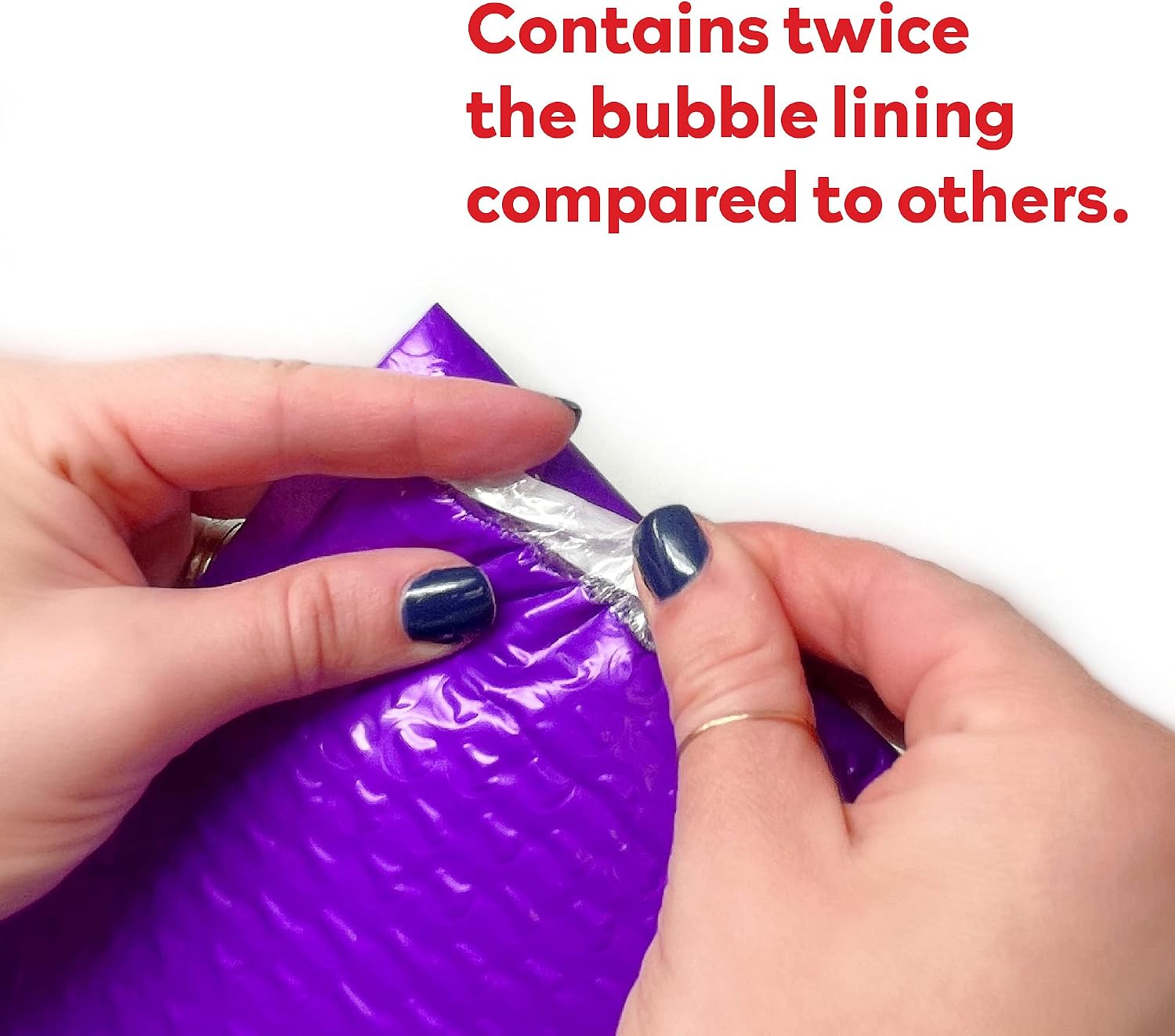 XFasten Bubble Mailers Padded Envelopes 5.47 Inches x 10 Inches 50-Pack, Purple, Self-sealing Poly Bubble Mailer Mailing and Shipping Envelopes | Small Bubble Mailers 6x9 Outer Size
