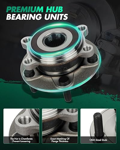 Miniatura 4 de SCITOO Cojinete de cubo de rueda para Mazda 3 2016-2017 2016-2017 para Mazda CX-3 compatible con OE 513354 delantero 5 pernos 1 almohadilla