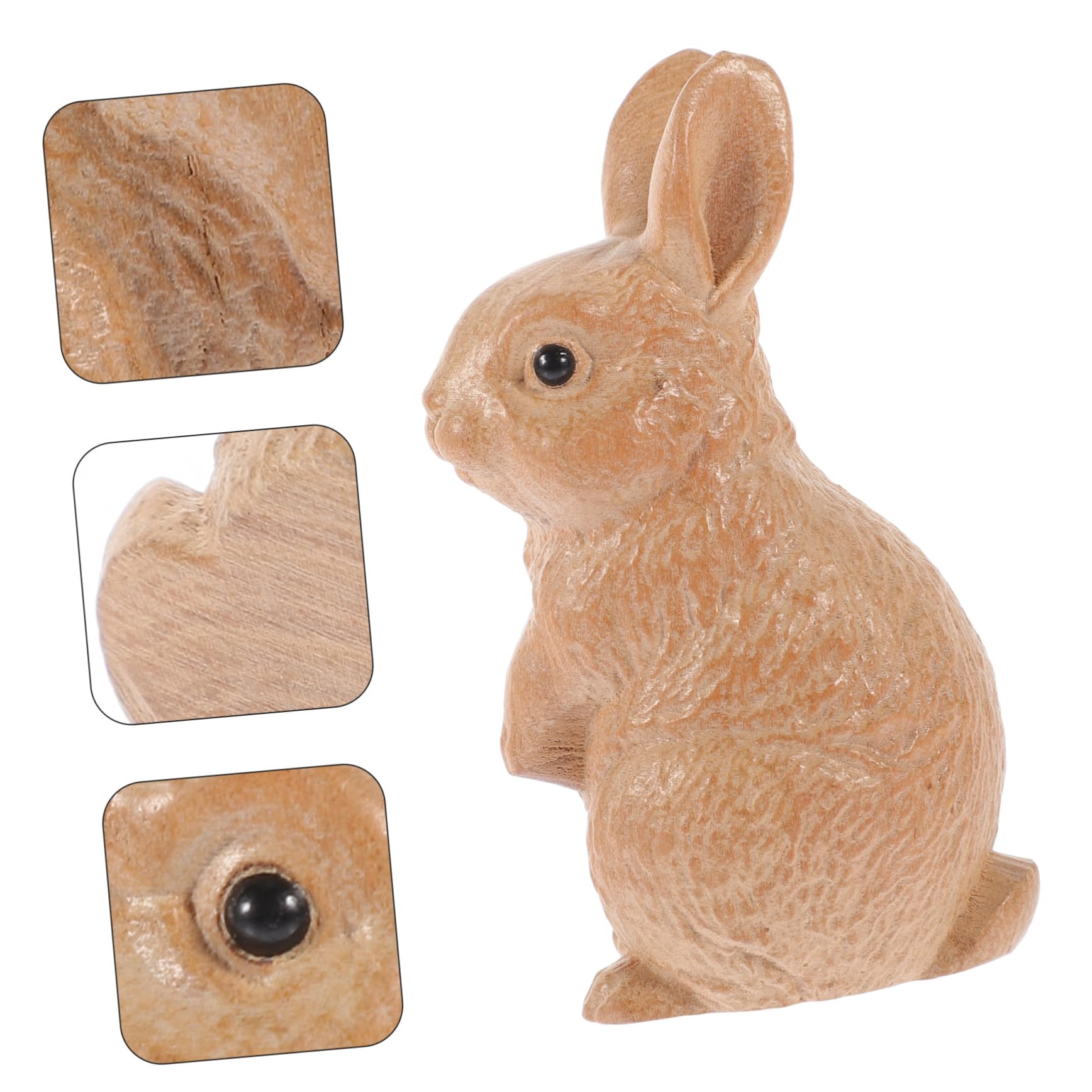Alipis 3pezzi Decorazione Legno Forma Di Coniglio Statuetta Artigianale Per Pasqua Ornamentazione Per Casa e Giardino Per Amanti Degli Animali