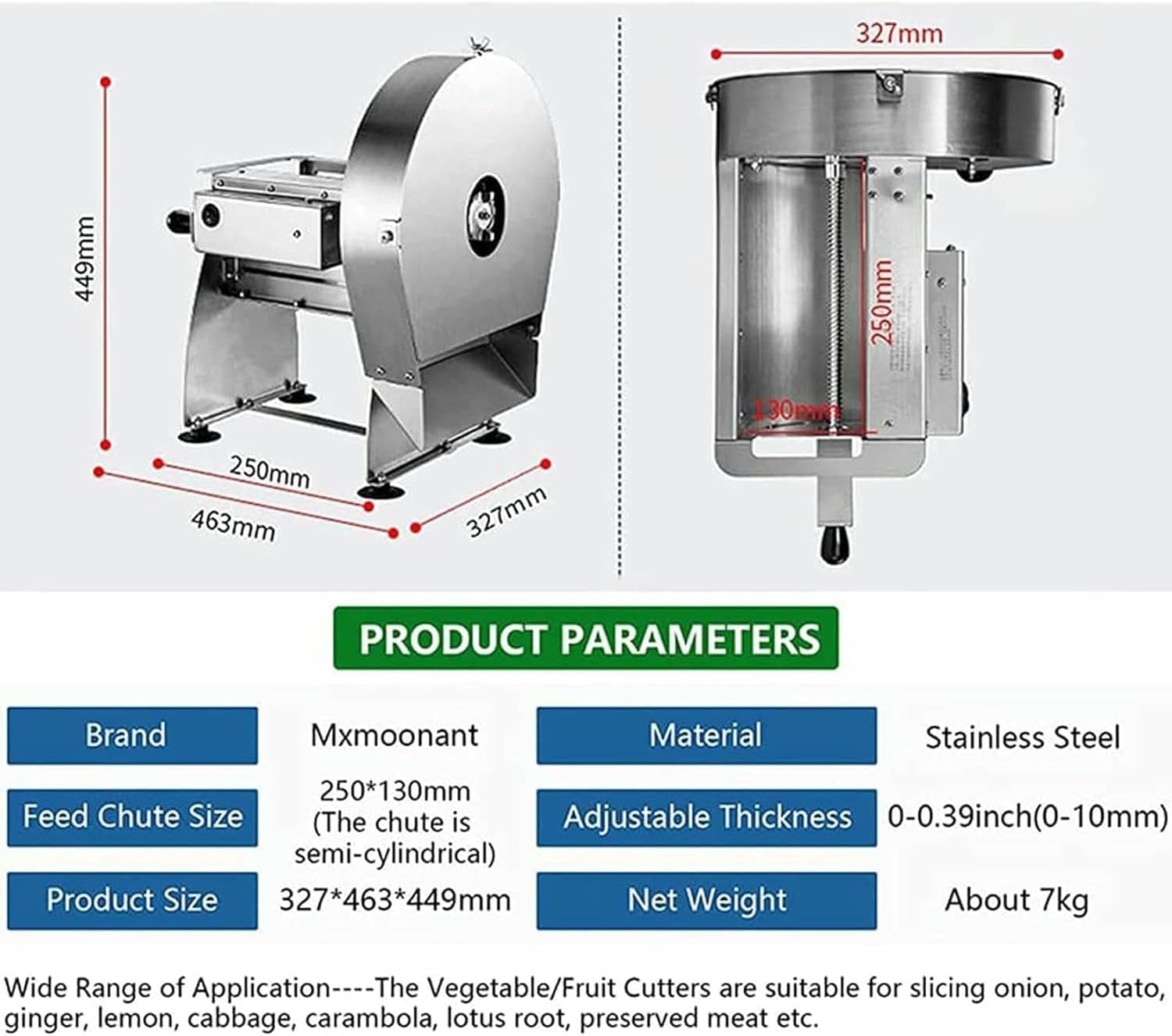 Electric Slicer, Fruit & Vegetable Cutter, Commercial Onion Cutter, Food Cutter, Grater