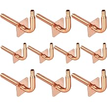 Pack of 10 Copper Stub Out Elbows with Wall Flange Stub Out 1/2-8inch Lengh- Easy to Install, Lead-Free-PEX-B,C Stub Out Accessories,Barb Crimp PEX-B Copper Stub Out Elbow with Wall Flange