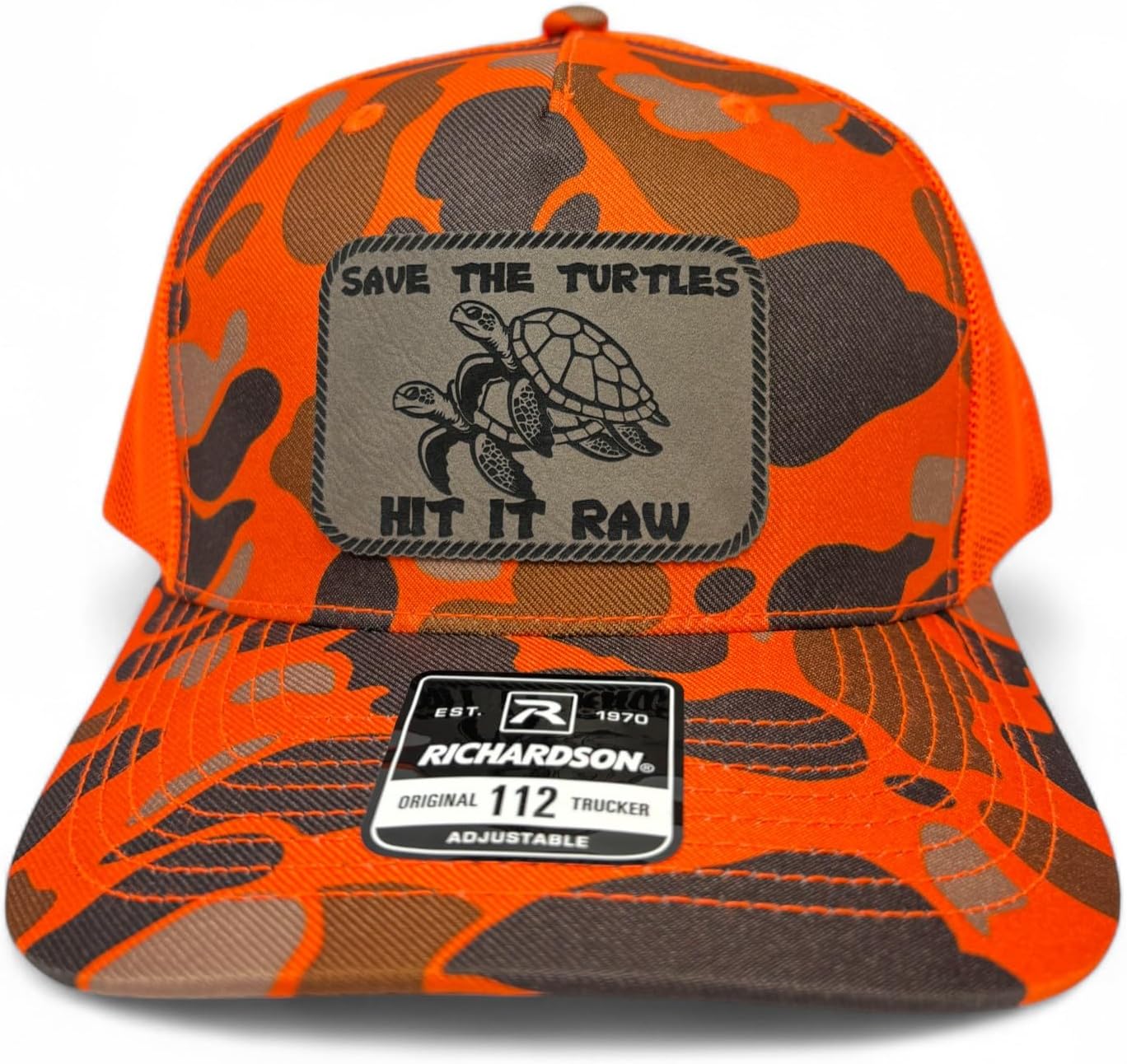 Save The Turtles Hit It Raw Hat - Funny Comedy Hat - Plastic Straws Environment - Beach Hats for Men