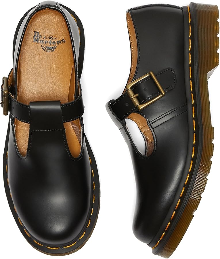 Amazon | [ドクターマーチン] シューズ POLLEY Tバー BLACK 14852001