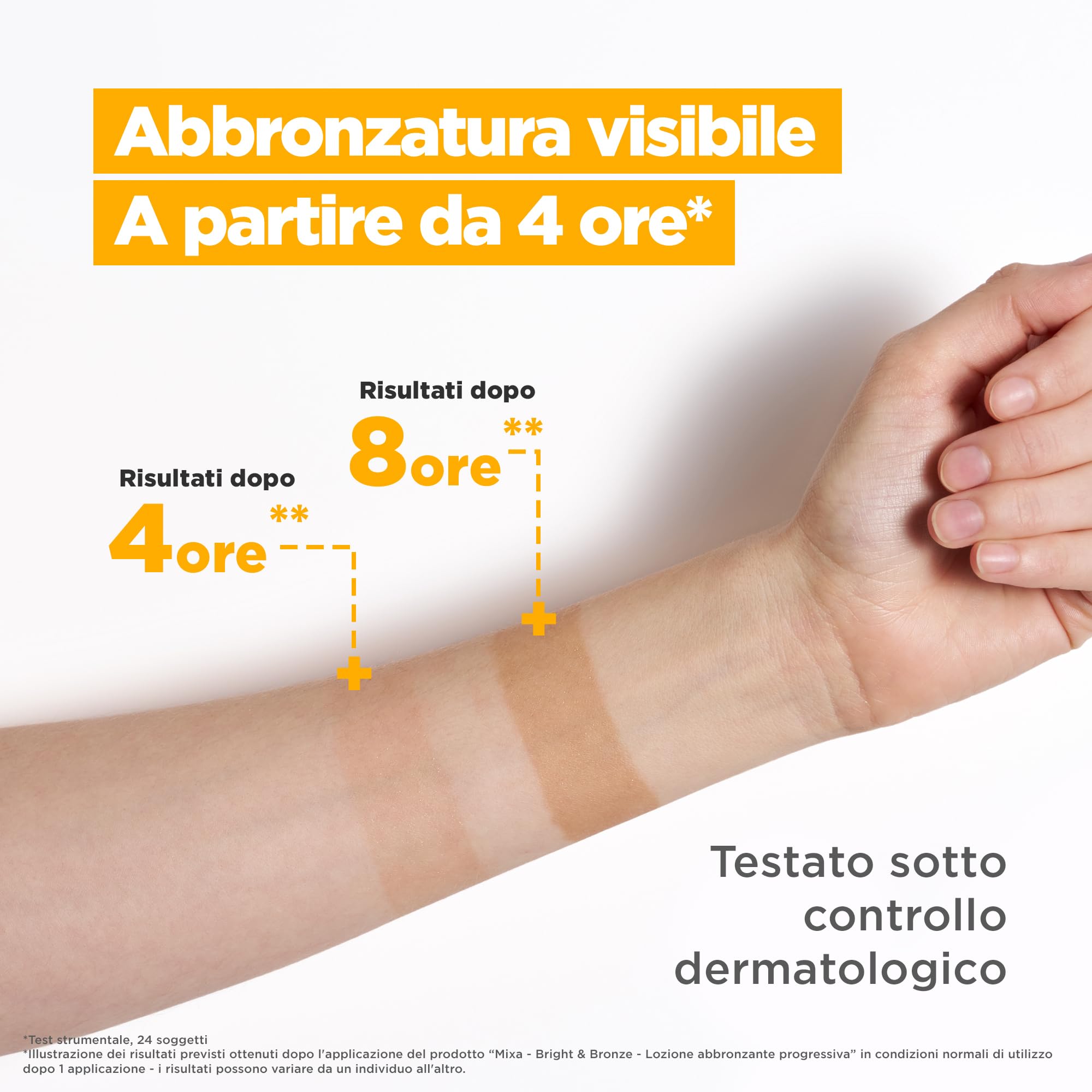 Mixa Lozione Abbronzante, Per Viso e Corpo, Per Carnagioni Chiare e Medie, Abbronzatura Progressiva e Naturale, Pelle Idratata e Luminosa, Con Glicerina e DHA Vegetale, Bright and Bronze, 250 ml