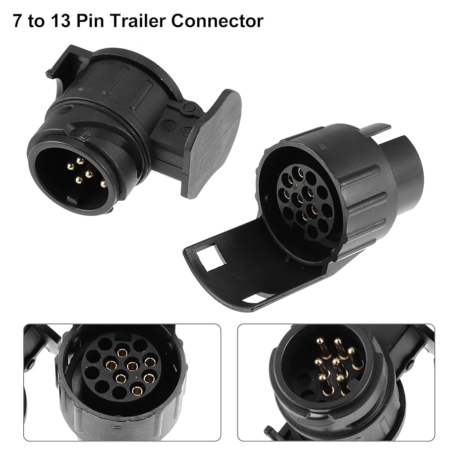 13 Pin To 7 Pin Adaptor  Socket Towing Electric Towbar Trailer Caravan Motorhome 600x600