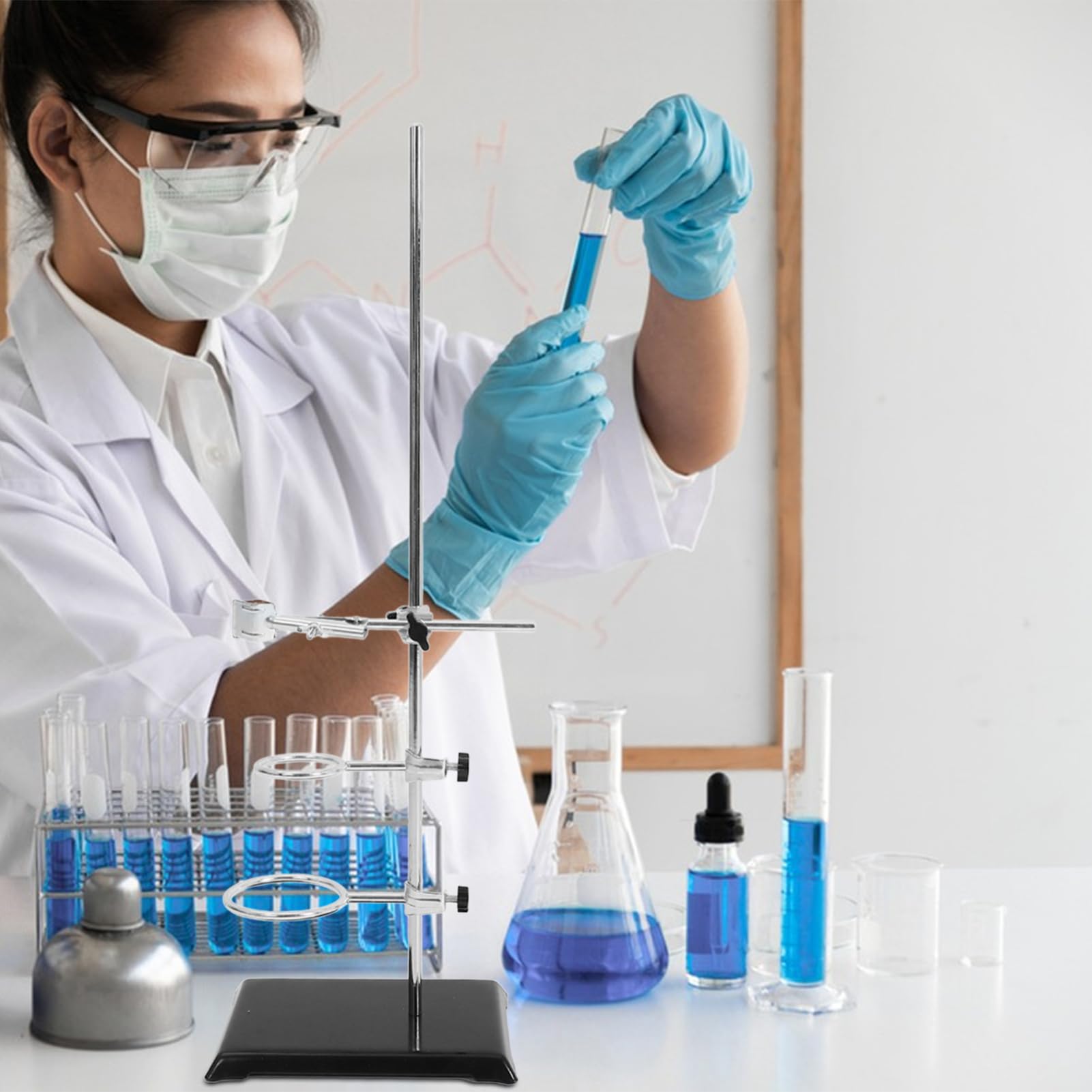 OUNONA Laborstativ Mit Klemme Aus Laborständer Für Experimente Stabiles Gestell Für Filtration Und Erhitzung Tragbarer Stativständer Für Chemie Und Physik
