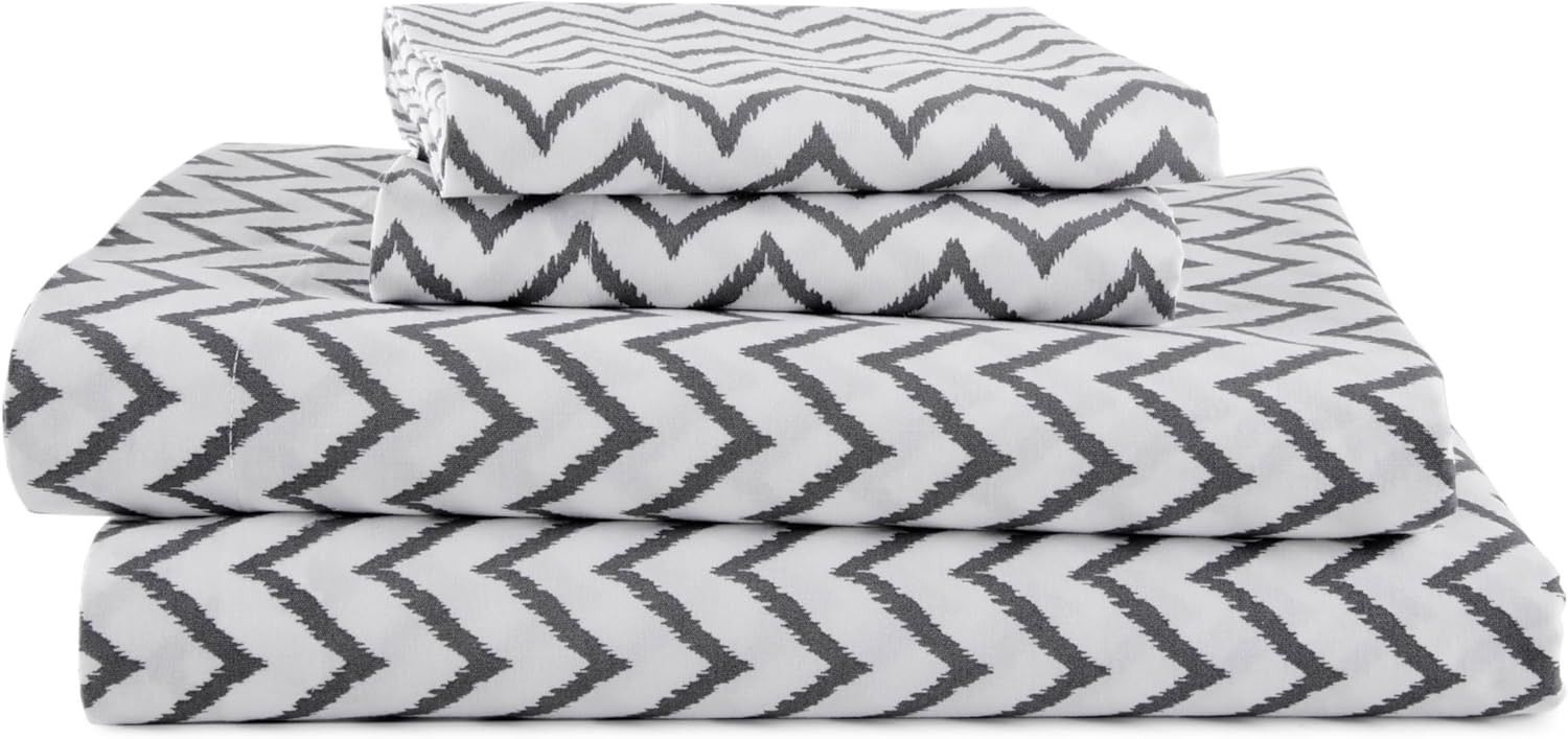 Queen Chevron Cotton Polyester Sheet Set for Kids