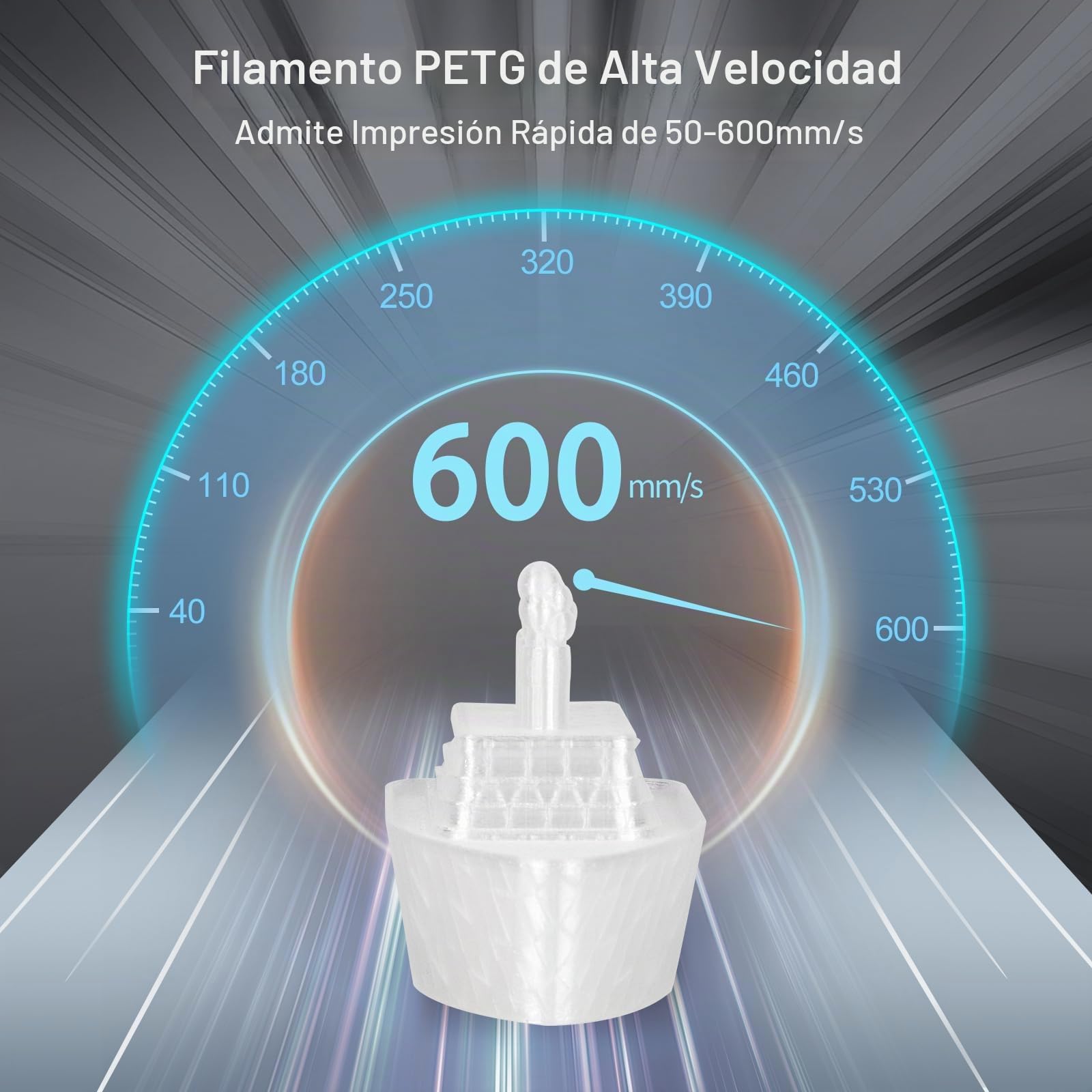 IEMAI Filamento PETG 1.75mm 5Kg Set, PETG Transparente Alta Velocidad Impresora 3D Filamento, Precisión Dimensional +/- 0.02mm