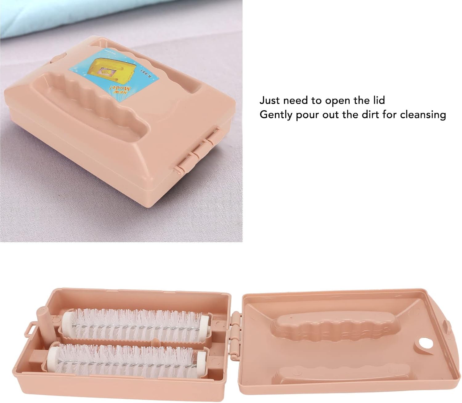 Dual Roller Carpet Sofa Sweeper for Easy Debris Removal - Versatile Cleansing Brush for Table, Desktop, Bed, Sofa and Clothes - Durable PP Material