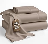 Vista 59 de LANE LINEN - Sábanas tamaño Queen, 450 hilos, 100% algodón, refrescantes, transpirables, con bolsillo profundo, 4 piezas, color negro