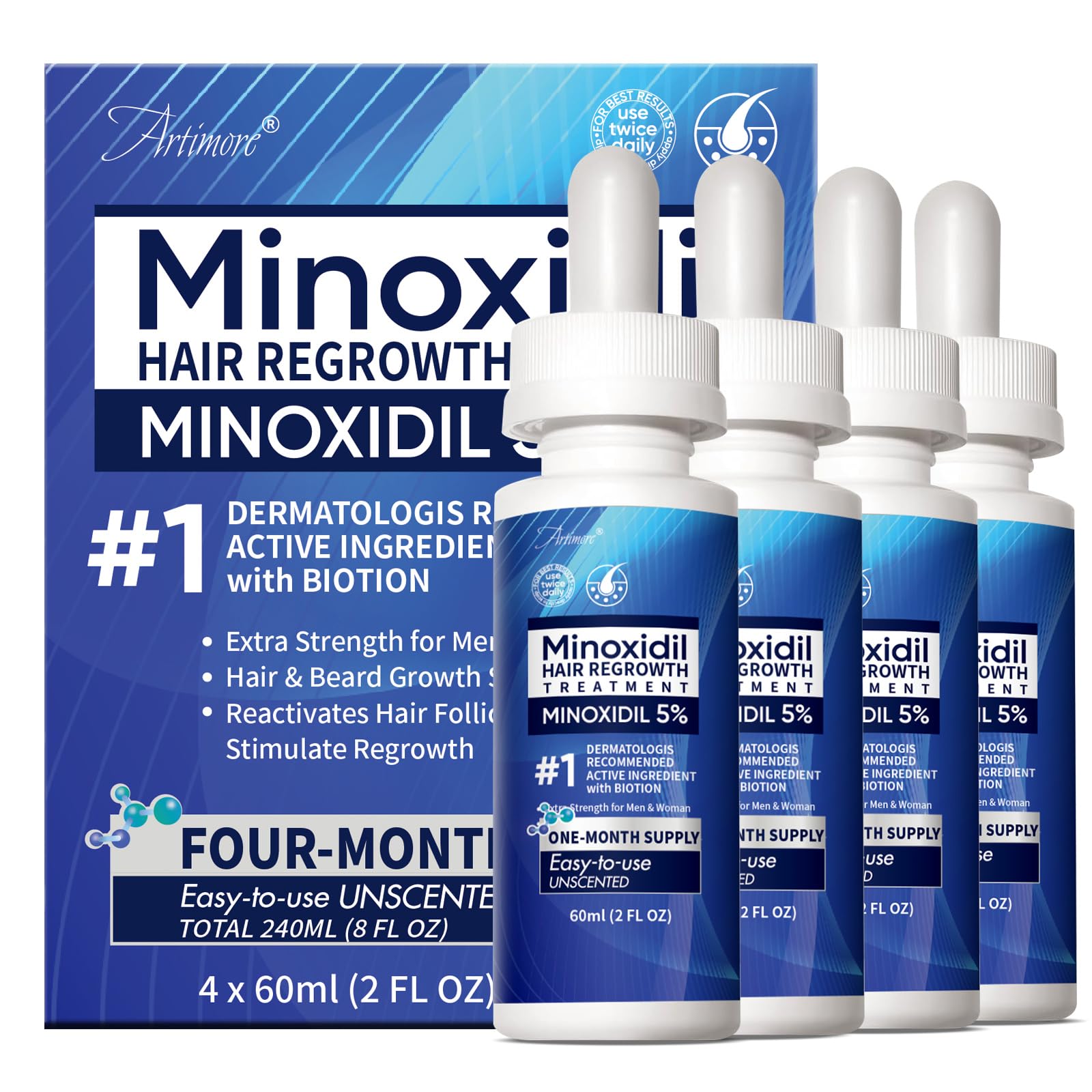 5 Minoxidil Hair Growth Serum for Men Women with Biotin Minoxidil for Men and Women 5 Percent Hair