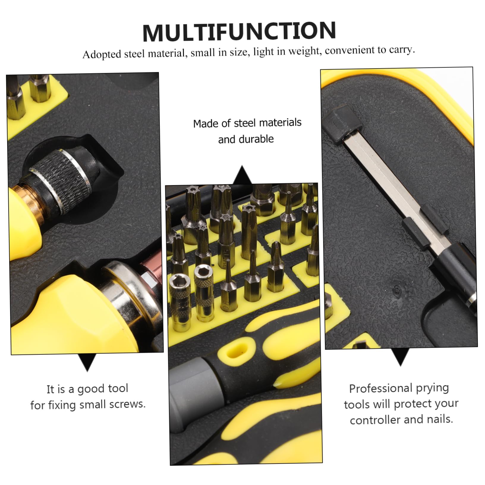 NUOBESTY Kit Cacciaviti di Precisione Multifunzione, Giallo, Leggero e Facile da Trasportare, per Riparazione di Telefono e Fotocamera