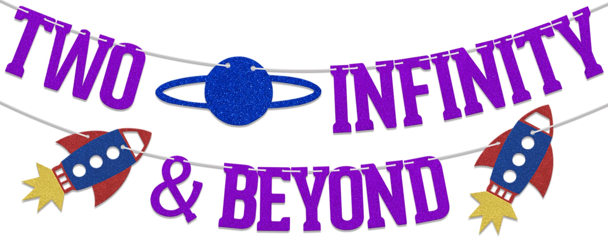 Amazon.com: Two Infinity and Beyond Banner, Space Themed 2nd Birthday ...