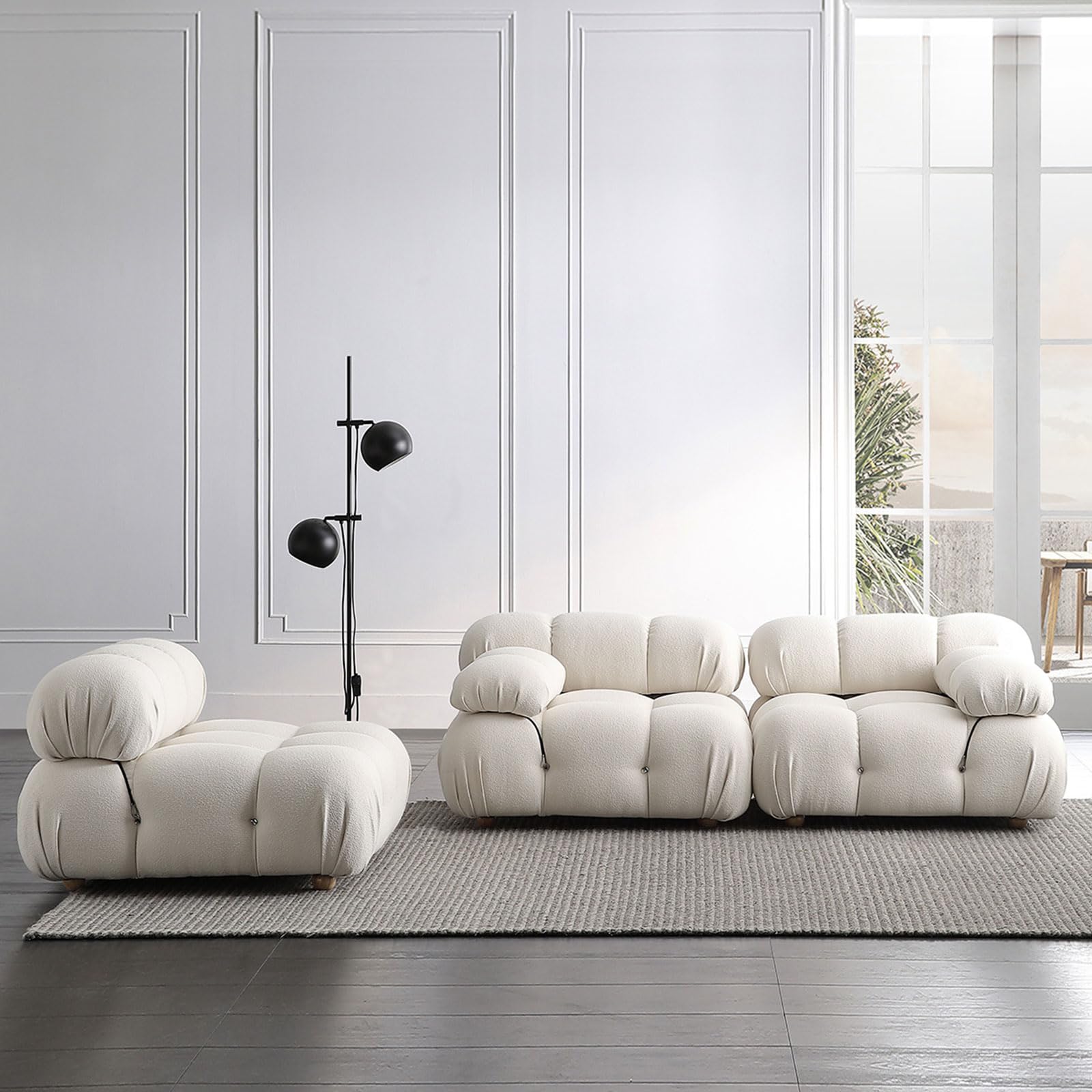Sofá en forma de L modular para salones amplios y reuniones familiares