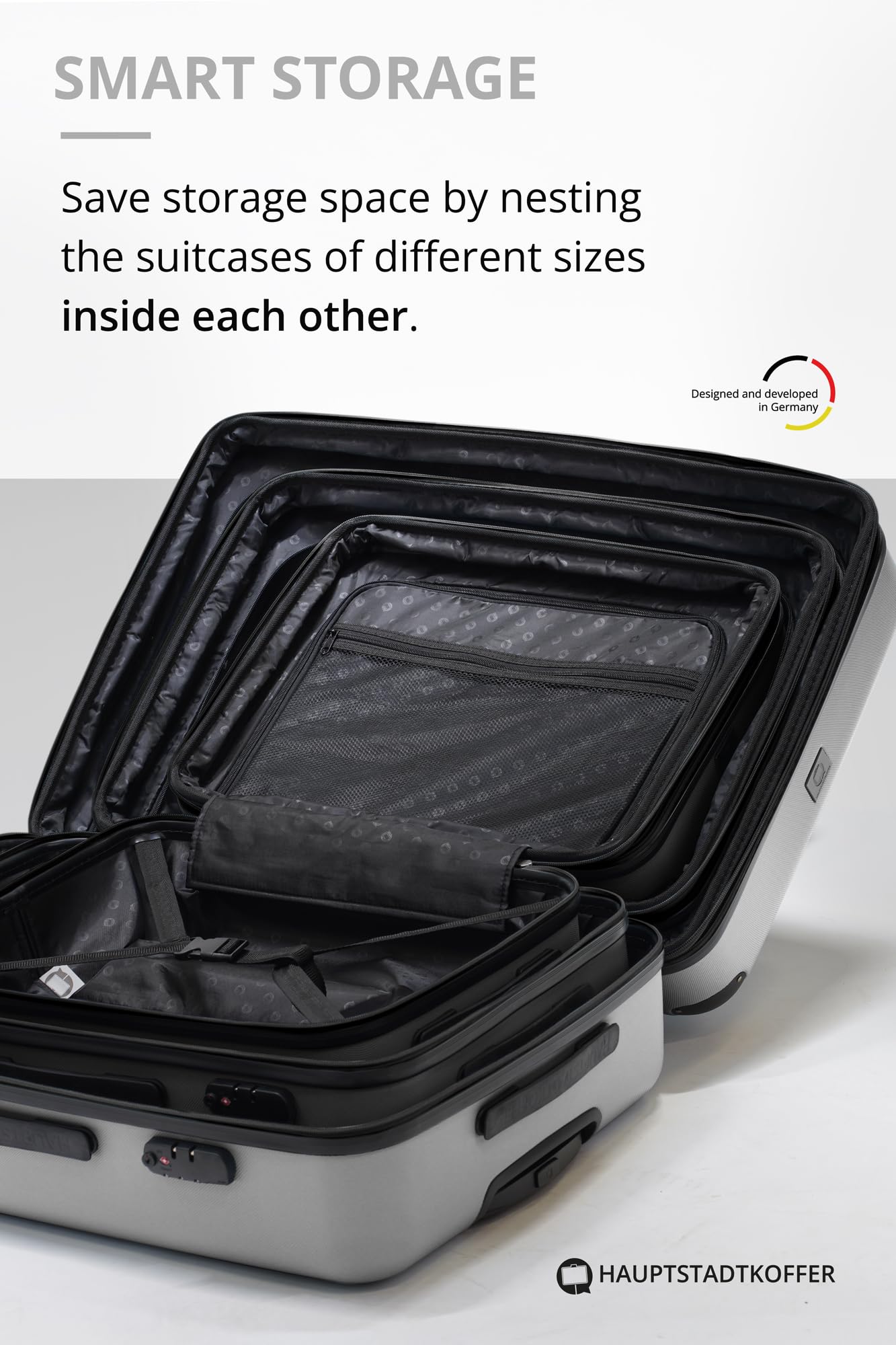HAUPTSTADTKOFFER - Spree - Maleta rígida, Trolley expandible, Equipaje de Viaje, 4 Ruedas Dobles, TSA, 65 cm, 74 litros, Champán — view 18
