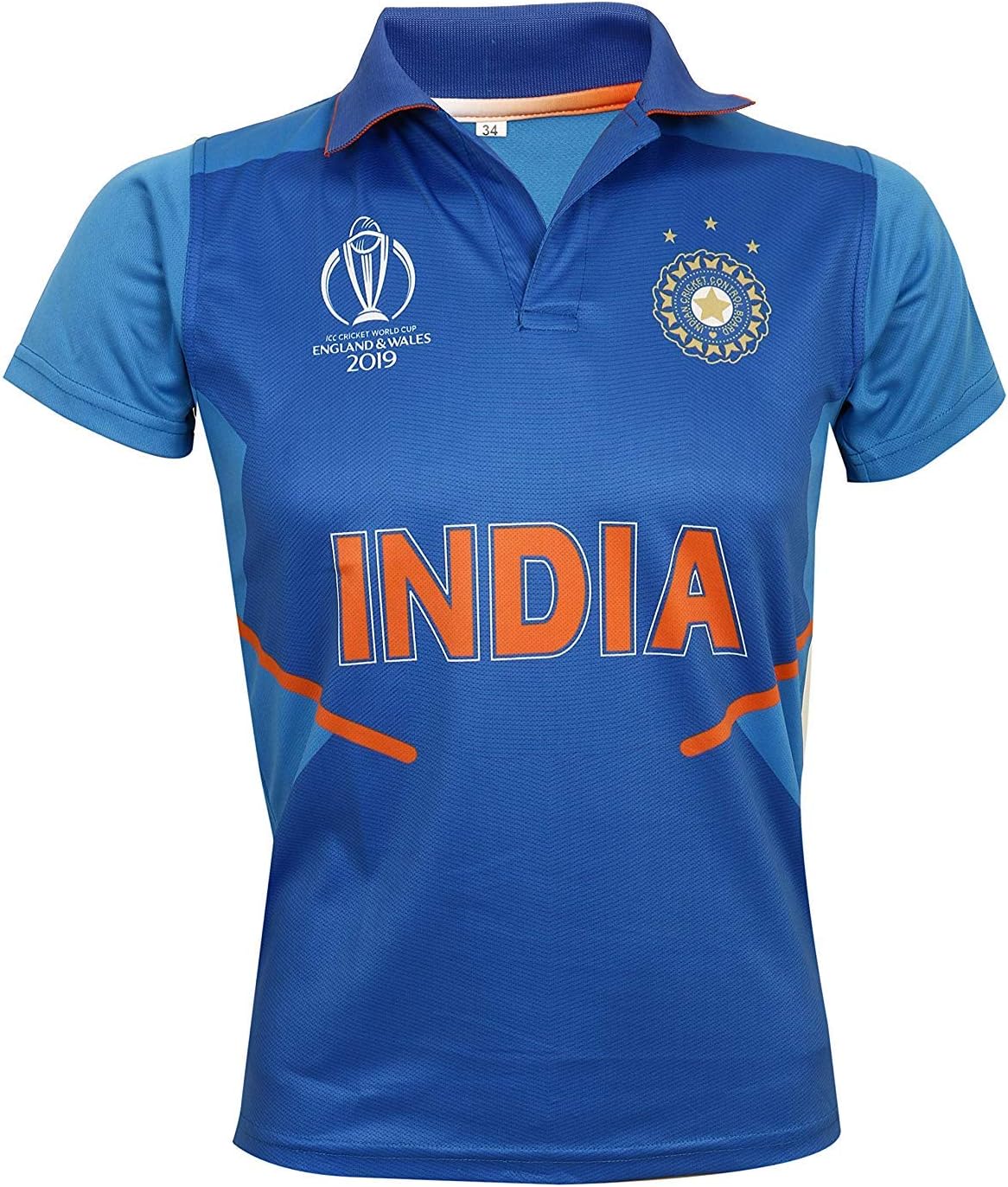 KD Cricket Custom Jersey WC 2019 Supporter T-Shirt ODI Cricket Team Uniform India Australia South Africa England Pakistan Bangladesh Sri Lanka with Your Choice Name and Number Print(CU-IND42)