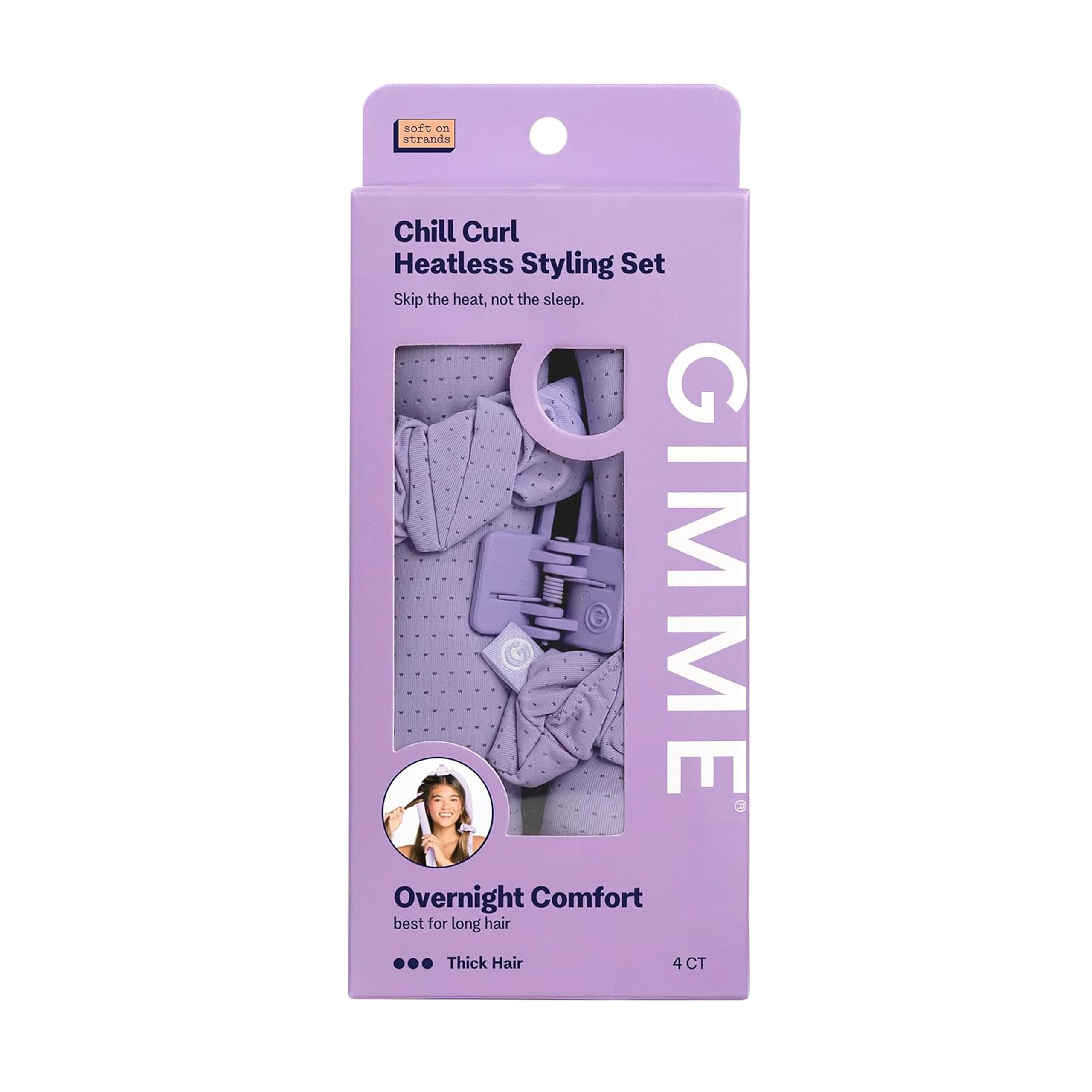 Gimme Beauty Chill Curl Heatless Styling Set, Thick Hair, 4 Ct