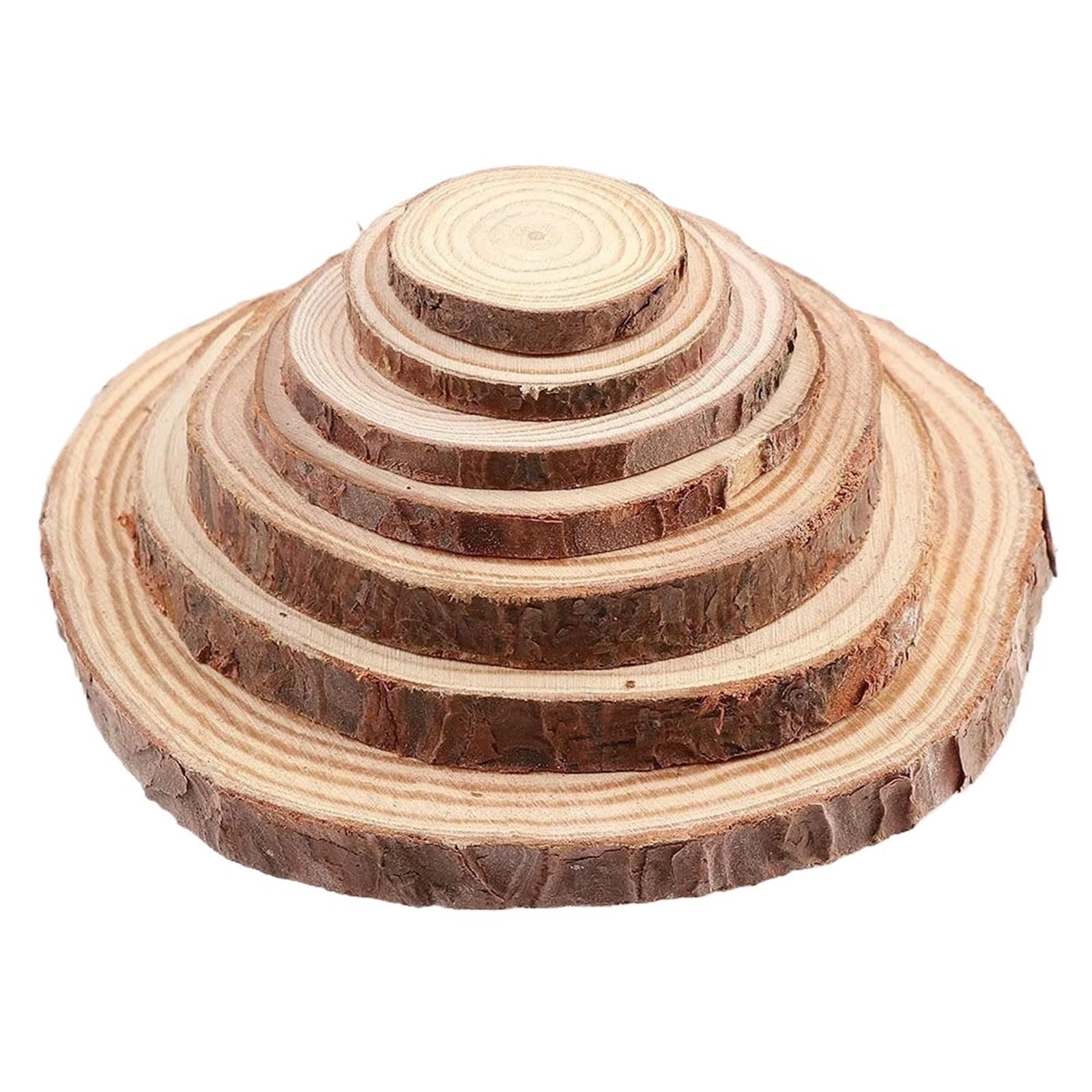 plastry drewna 3-12 cm Grube Naturalne Sosnowe Okrągłe Niedokończone Plastry Drewna Koła z Korą Drzewną Kłody Rzemiosło DIY Wesele Malowanie 3-10 szt(3pcs 10 12cm)