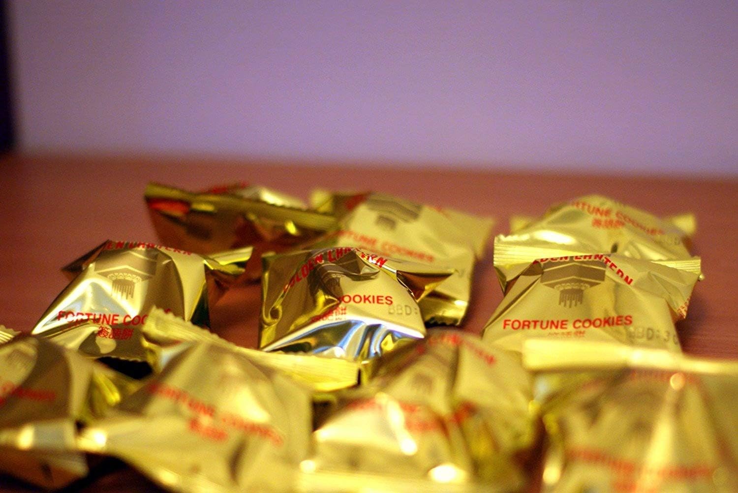 Gold Wrapped Fortune Cookies - Chinese New Year - Wedding Favours (50 Cookies)
